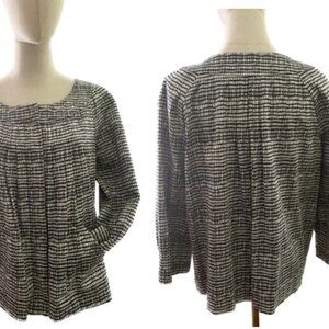 Apostrophe BLACK & WHITE 3/4 SLEEVE CROPPED SCOOP NECK LINED JACKET NWOT SZ 10